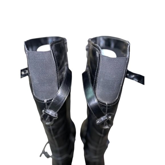 Bass Boots Womens 7.5 M Used Black Man Made Materials - Picture 7 of 16